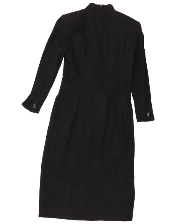 Emanuel Ungaro Damen Langarm-Maxikleid UK 12 Medium Schwarz