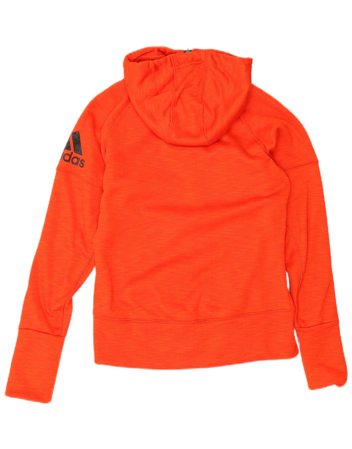 Adidas Damen Zip Hoodie Pullover UK 8/10 Small Rot Polyester
