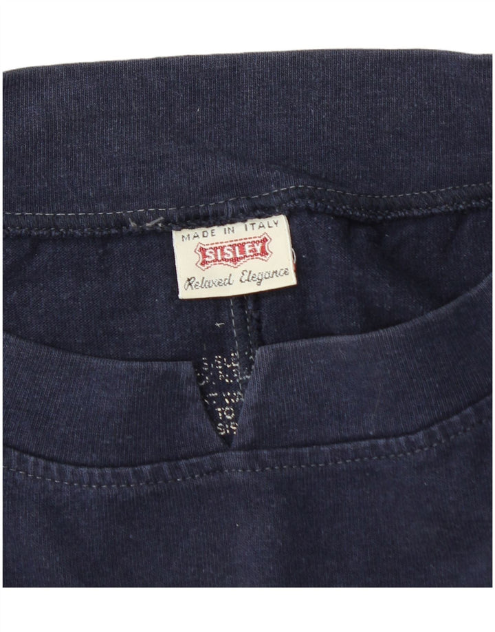 Sisley Womens Graphic Oversized Sweatshirt Pullover UK 14 Medium Marineblau