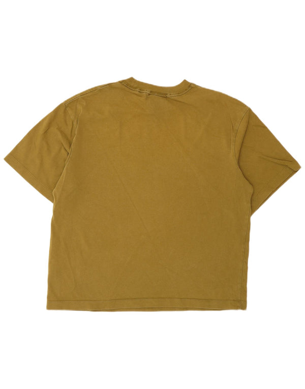 Nike Damen-T-Shirt mit Swoosh-Übergröße und Grafik, UK 10, Größe S, Khaki, Baumwolle
