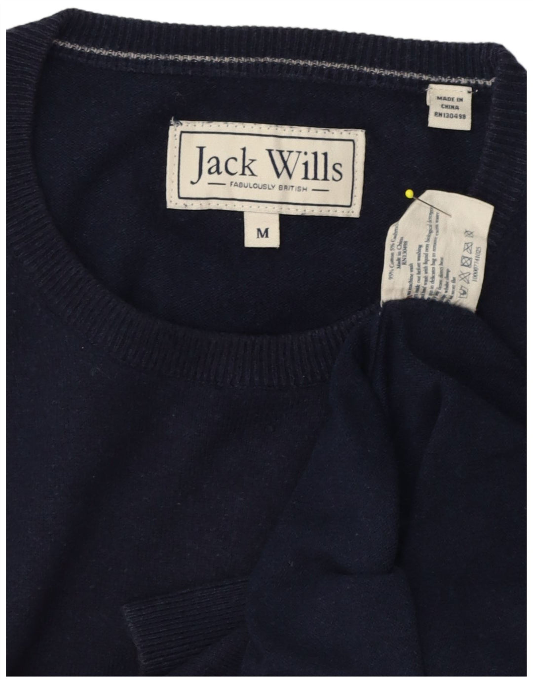 Jack Wills Herren-Pullover mit Rundhalsausschnitt, mittelmarineblaue Baumwolle