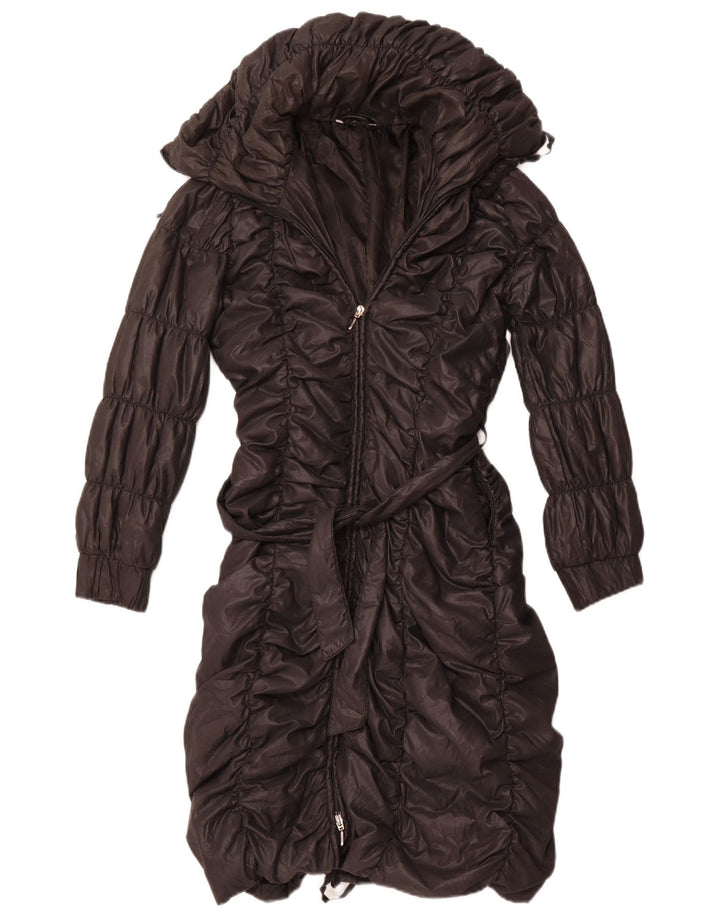 Stefanel Wattierter Damenmantel IT 42 Mittelschwarzes Polyester