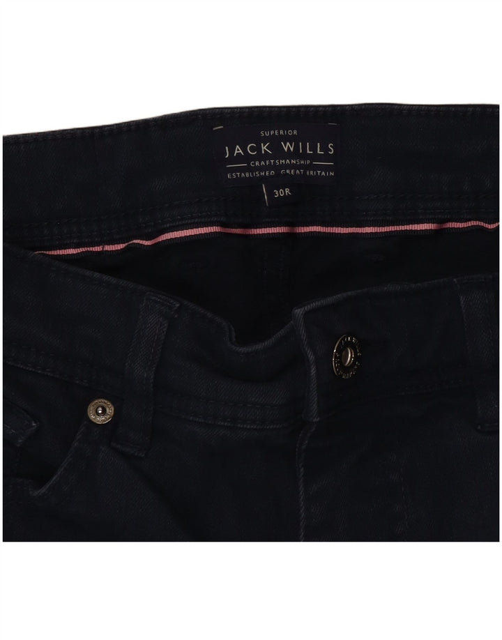 Jack Wills Damen-Jeansshorts mit schmaler Passform, Größe W30, mittelmarineblaue Baumwolle