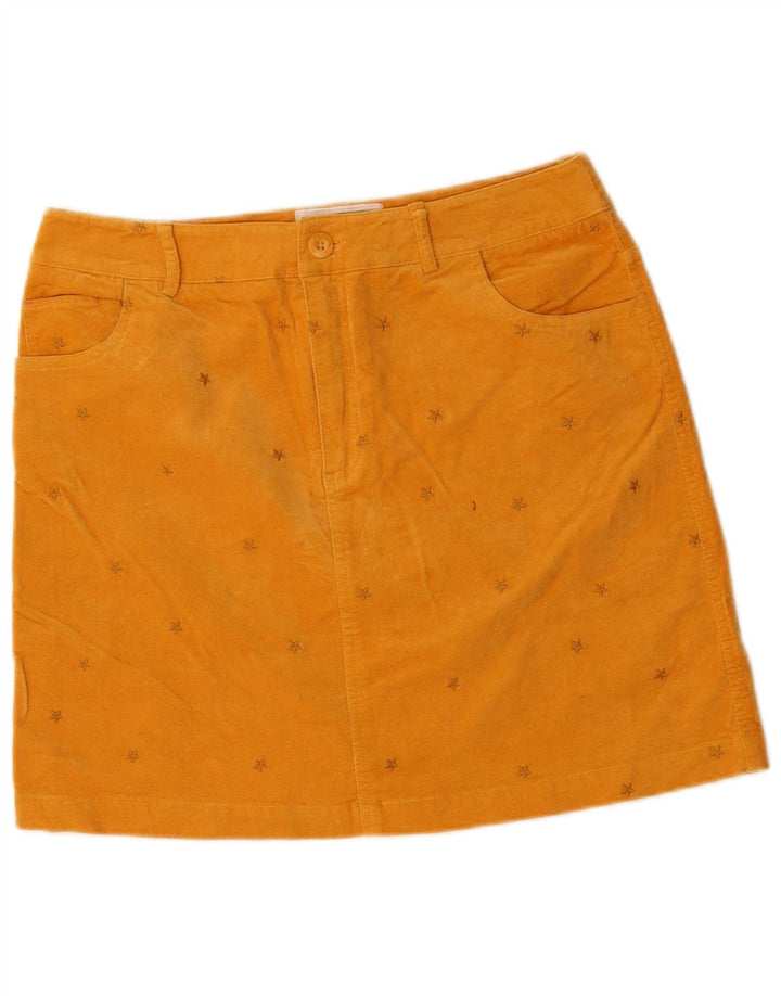 White Stuff Damen-Minirock mit abstraktem Muster, Gr. 10, Größe S, W30, Gelb