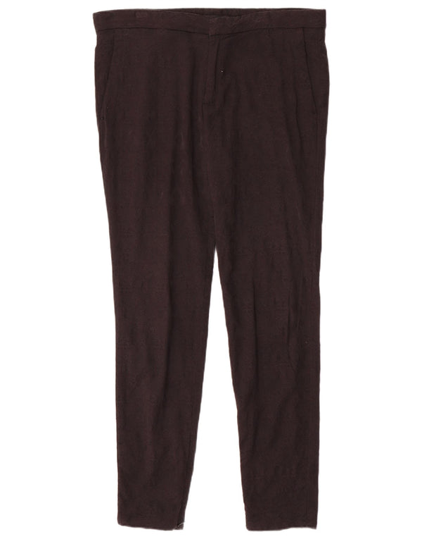 Zara Womens Slim Chino Trousers Large W30 L30 Black Viscose