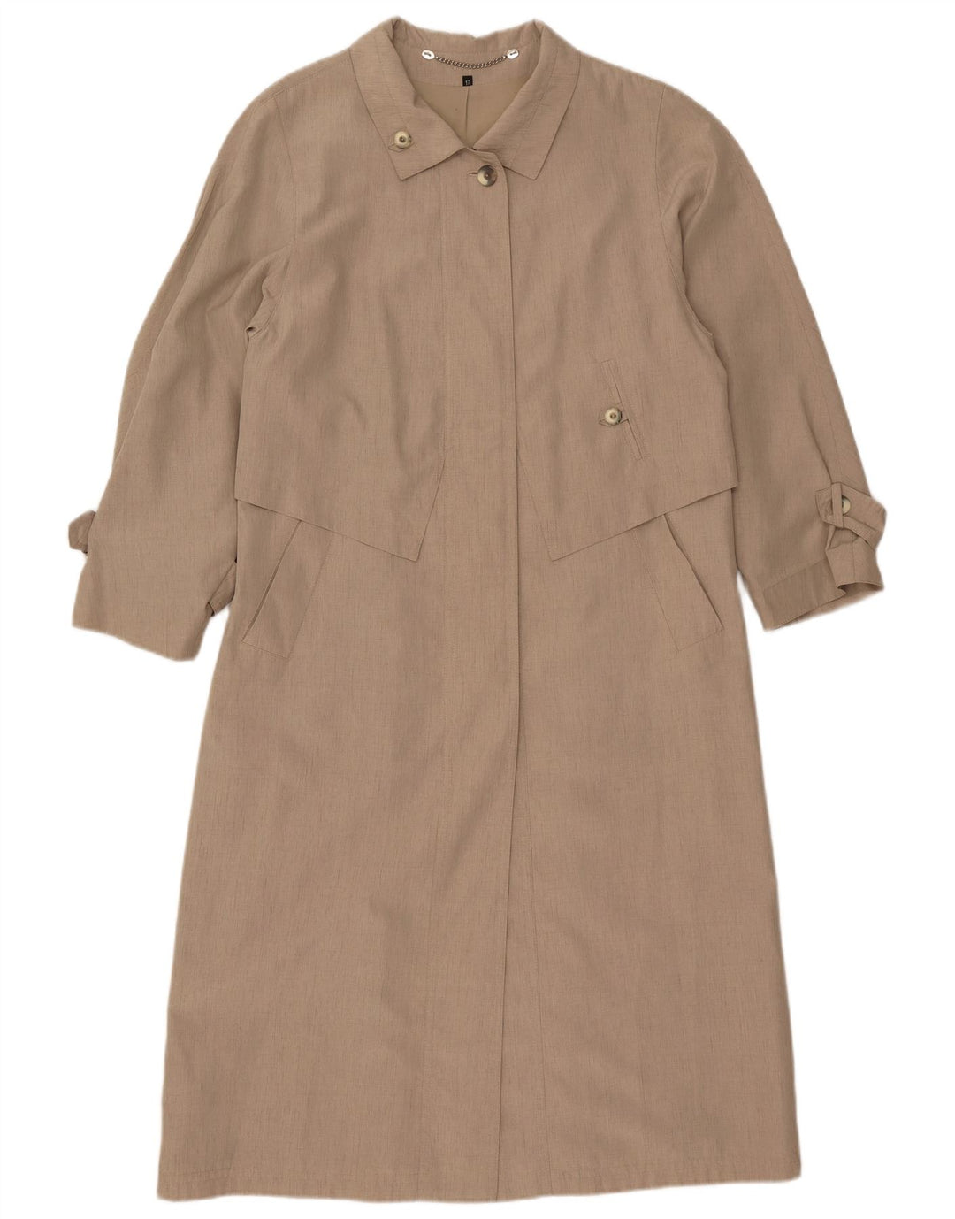 Vintage Damen 3/4 Ärmel Trenchcoat UK 17 Large Beige Polyester
