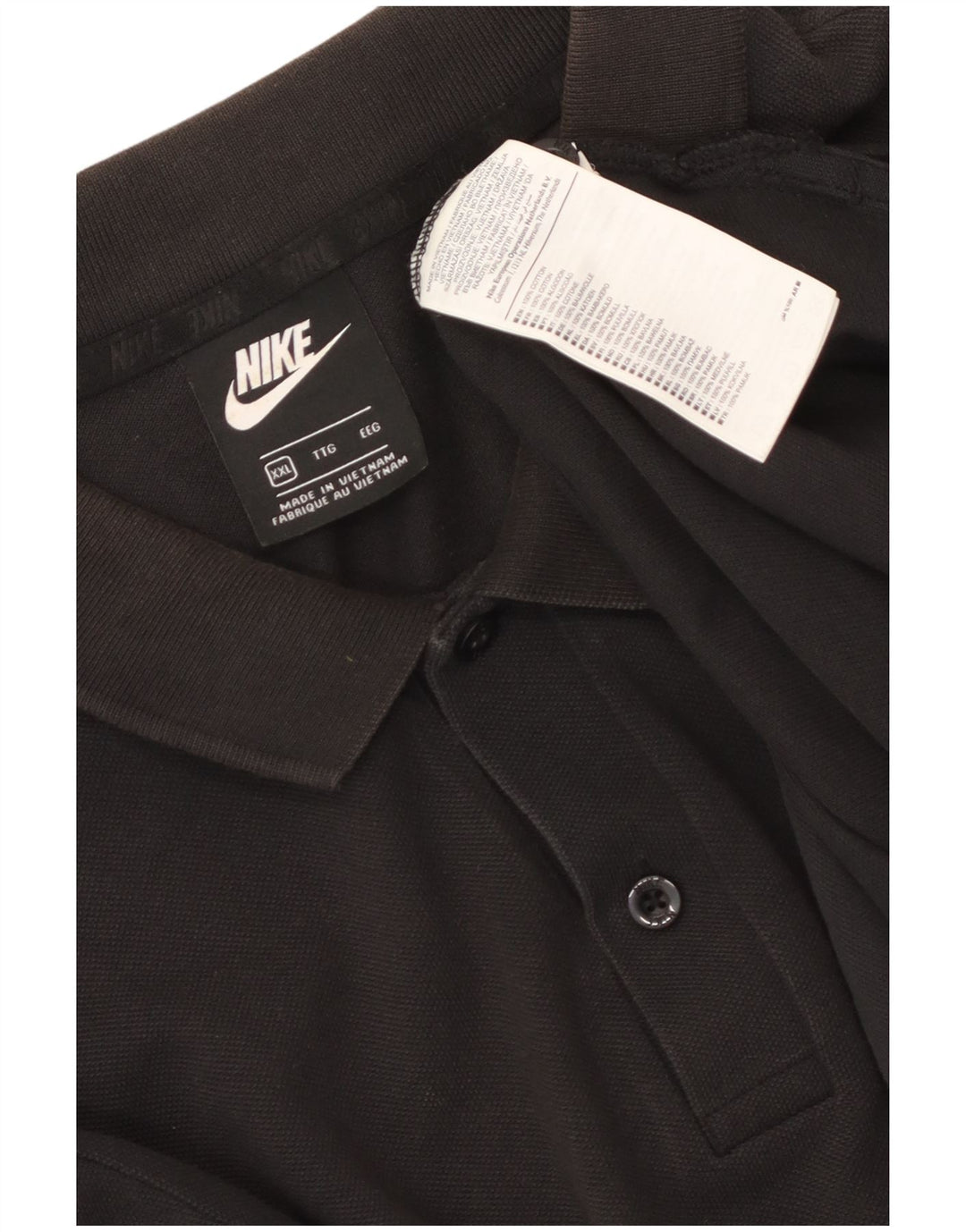 Nike Herren Poloshirt 2XL Schwarz Baumwolle