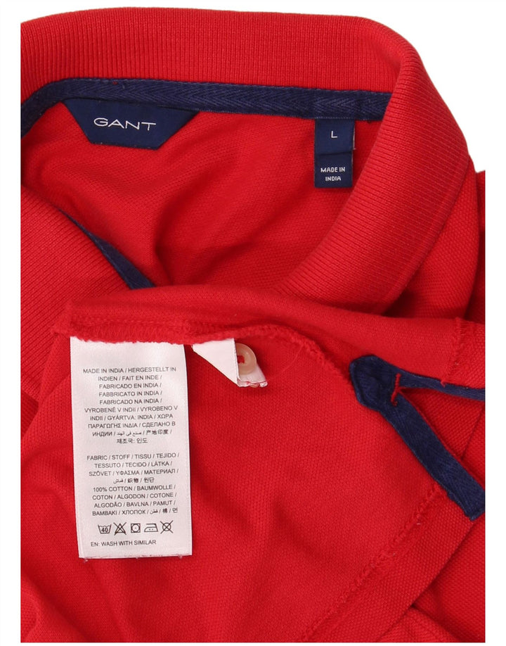 GANT Damen Poloshirt UK 16 Große rote Baumwolle