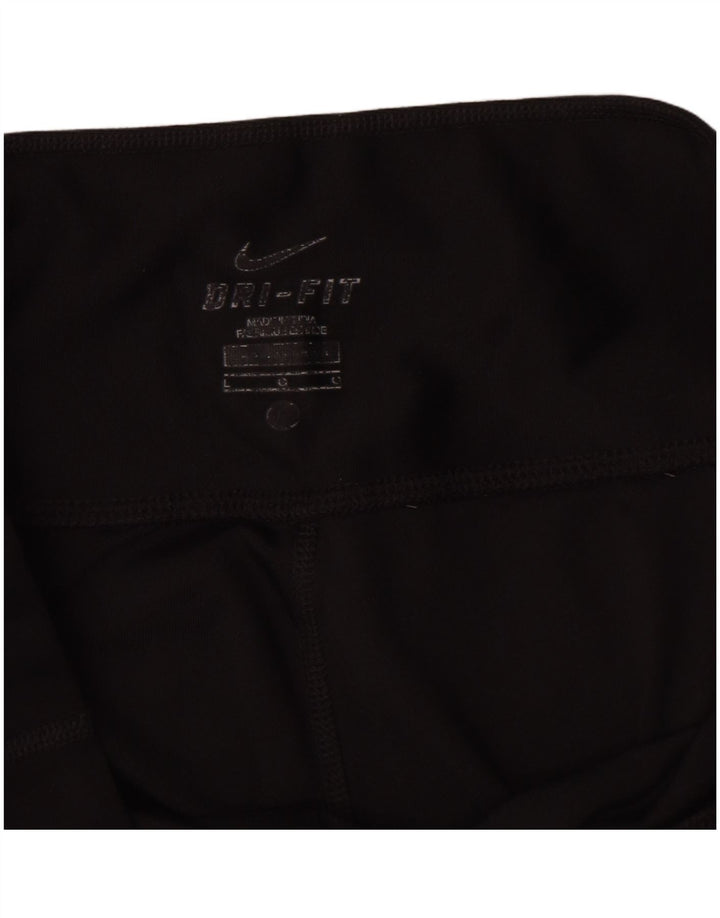 Nike Damen Dri Fit Capri Leggings UK 14 Large Schwarz Polyester