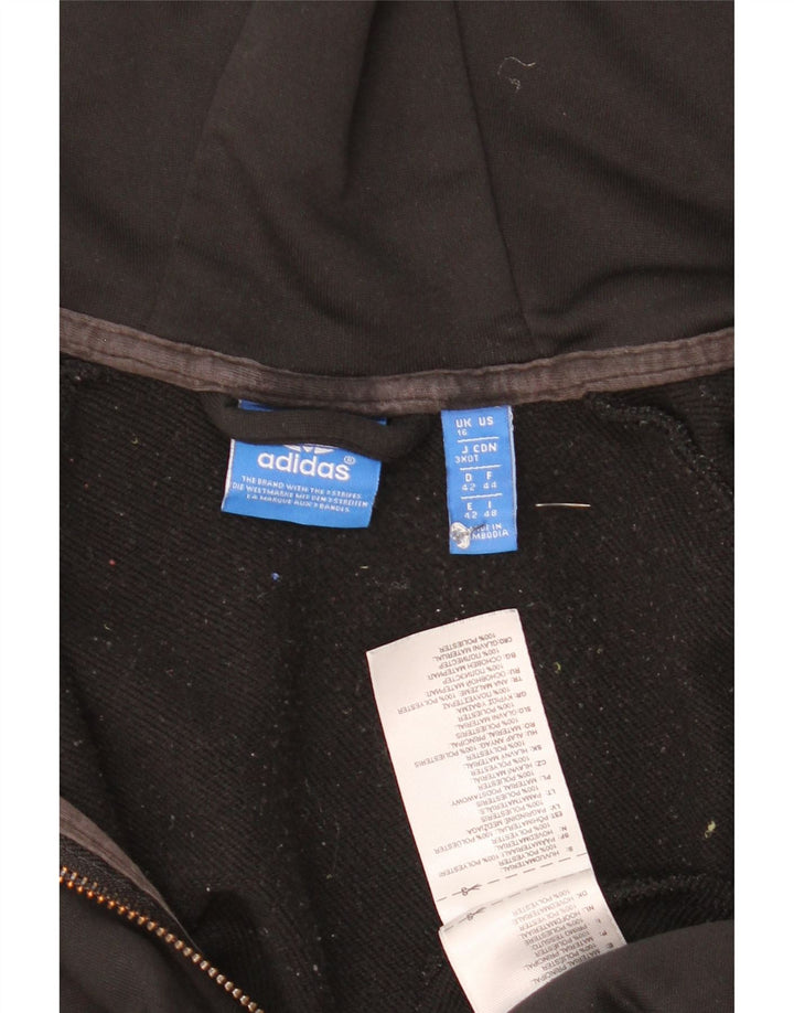 Adidas Damen Zip Hoodie Pullover Größe 16 Schwarz Polyester