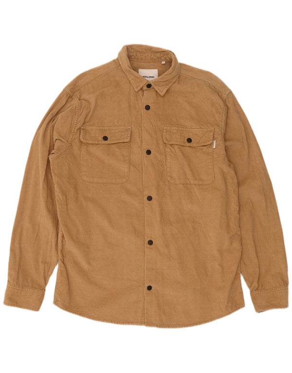 Jack & Jones Herren Cordhemd XL Beige Baumwolle