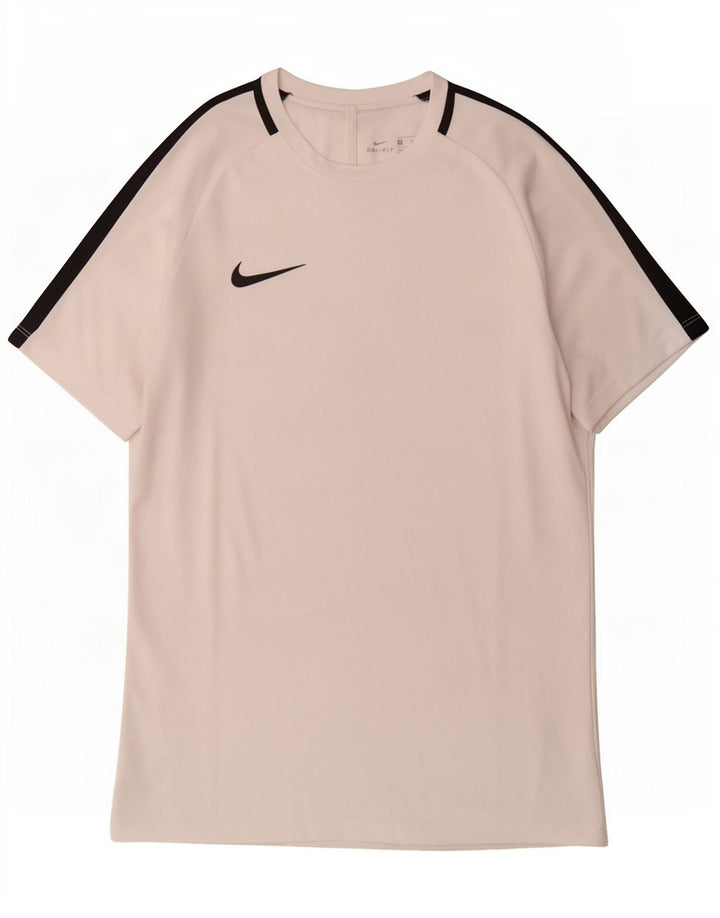 Nike Herren Dri Fit T-Shirt Top Mittelweiß Farbblock