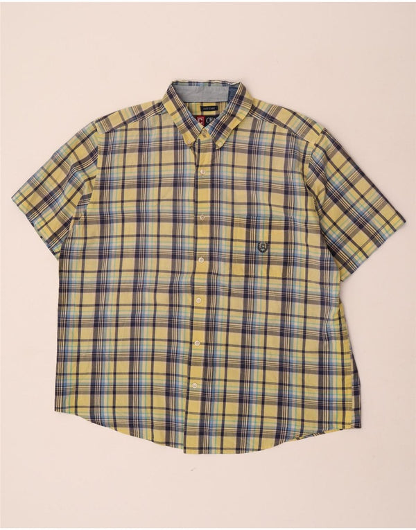 Chaps Herren-Kurzarmhemd XL, gelb kariert, Baumwolle