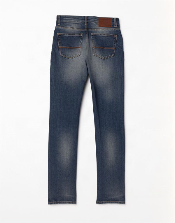 Tommy Hilfiger Herren Mercer Distressed Straight Jeans W30 L34 Blaue Baumwolle