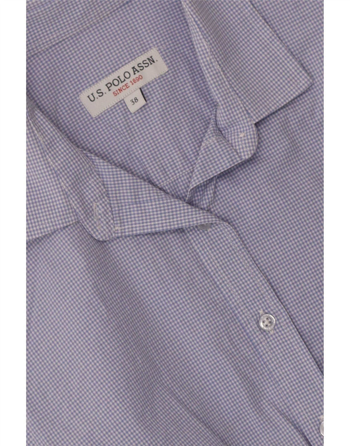 U.S. Polo Assn. Damenhemd EU 38 Mittelblauer Gingham-Karo
