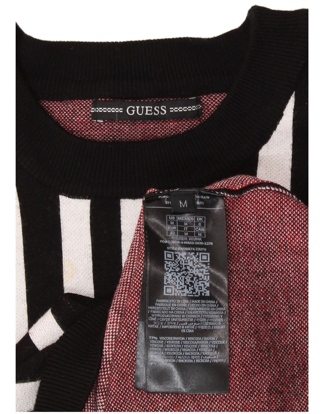 Guess Damen-Pullover, übergroß, Rundhalsausschnitt, Gr. 8, Schwarz
