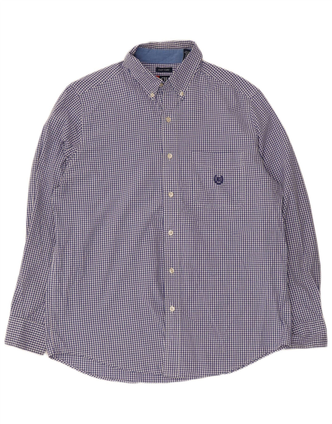 Chaps Herrenhemd Medium Navy Blue Gingham Cotton