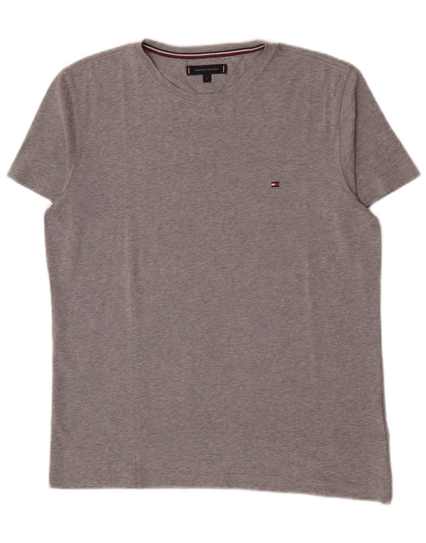 Tommy Hilfiger Herren T-Shirt Top Large Grau Baumwolle