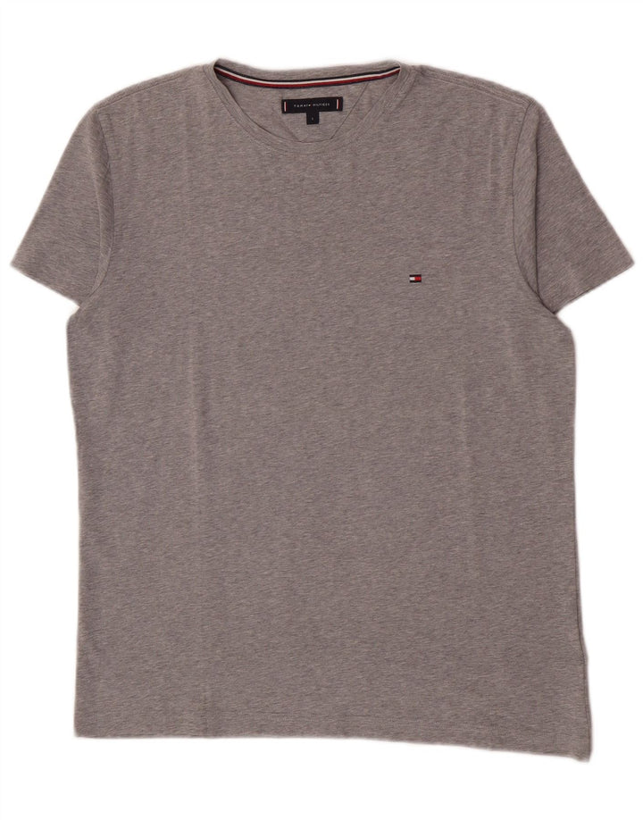 Tommy Hilfiger Herren T-Shirt Top Large Grau Baumwolle