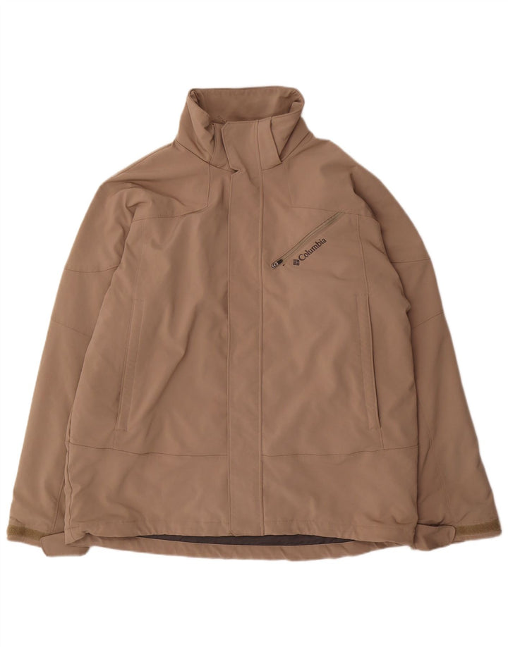 Columbia Herren-Windbreaker-Jacke, UK 40, Größe L, Beige, Polyester