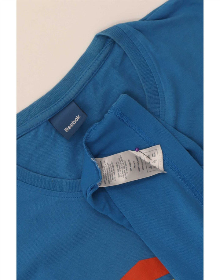 Reebok Herren-T-Shirt mit Grafik, groß, aus blauer Baumwolle