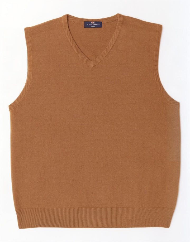 Marks & Spencer Herren Blue Harbor Vest Tank Top Large Beige Acryl