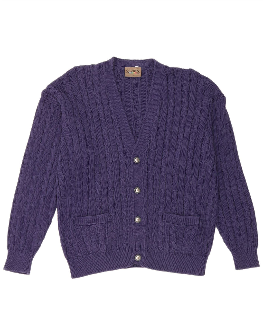 Sevres Herren-Strickjacke, IT 50, mittelmarineblaue Baumwolle
