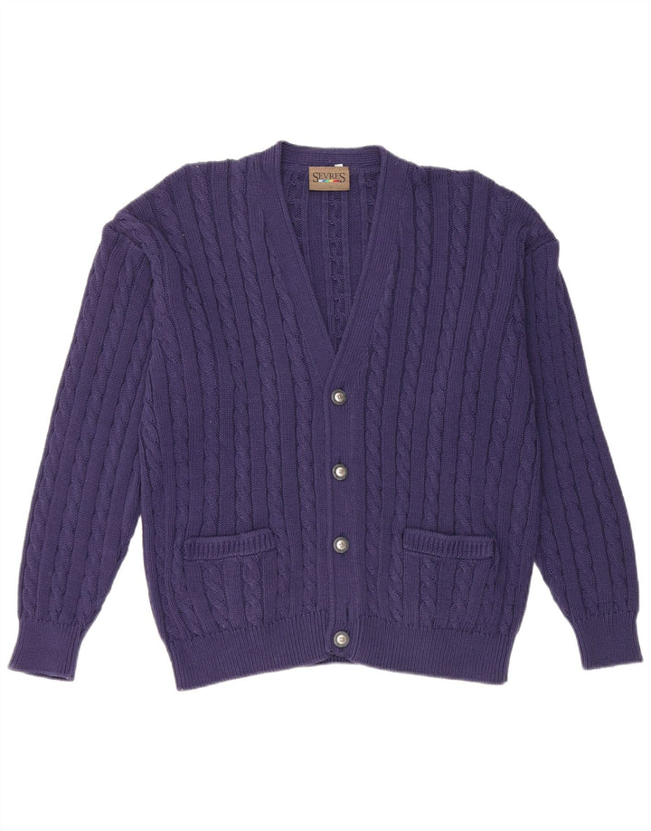Sevres Herren-Strickjacke, IT 50, mittelmarineblaue Baumwolle