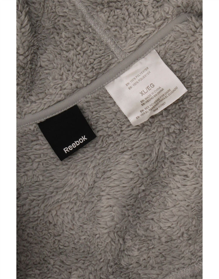 Reebok Herren Kapuzen-Fleecejacke UK 42 XL Grau Polyester