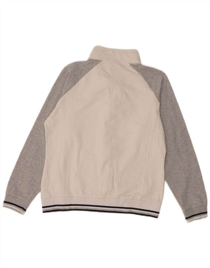 ASICS Damen-Trainingsanzug-Top-Jacke UK 14 Medium Off White Colourblock