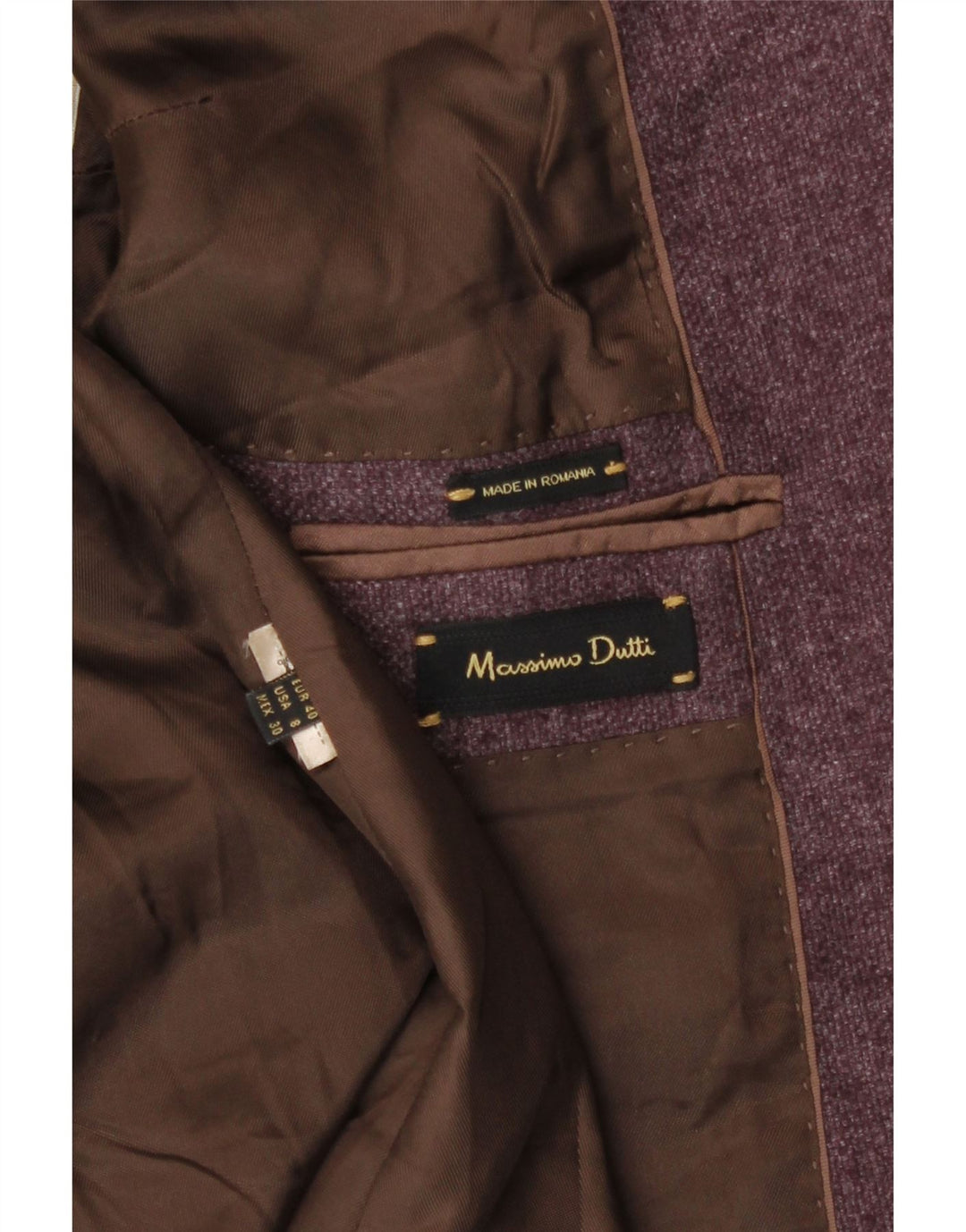 Massimo Dutti Damen 1-Knopf-Blazerjacke EU 40 Mittelviolett