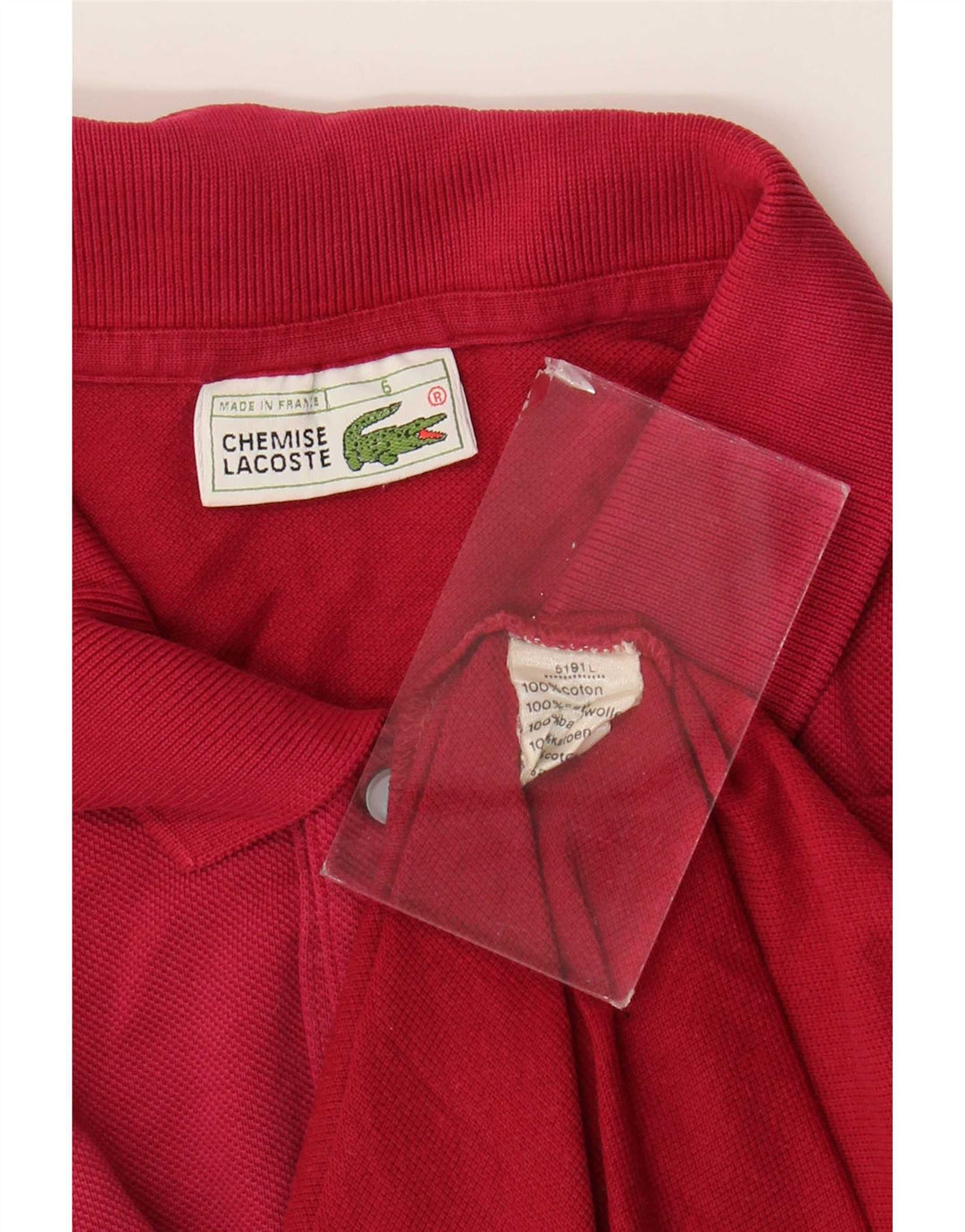 Lacoste Herren-Poloshirt, Größe 6 XL, rote Baumwolle