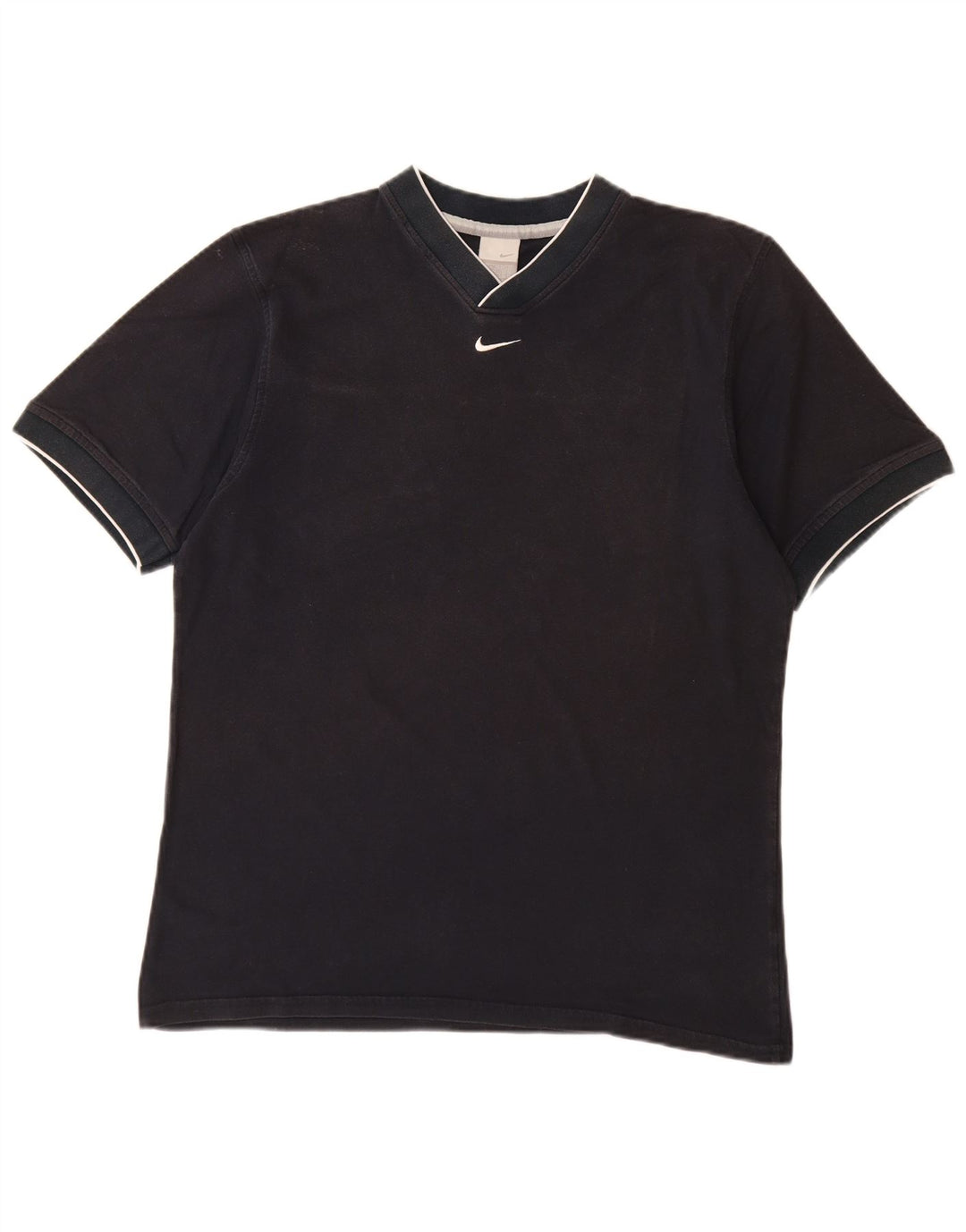 NIKE Herren T-Shirt Top UK 42/44 Große marineblaue Baumwolle