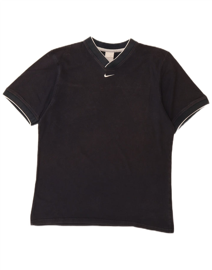 NIKE Herren T-Shirt Top UK 42/44 Große marineblaue Baumwolle