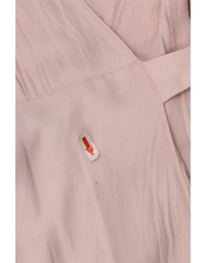 Zara Damen Wickelkleid UK 10 Small Rosa Viskose