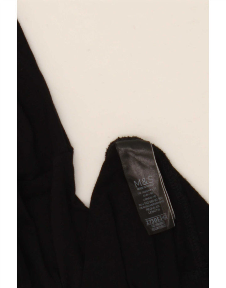 Marks & Spencer Damen A-Linien-Kleid UK 12 Mittelschwarze Viskose