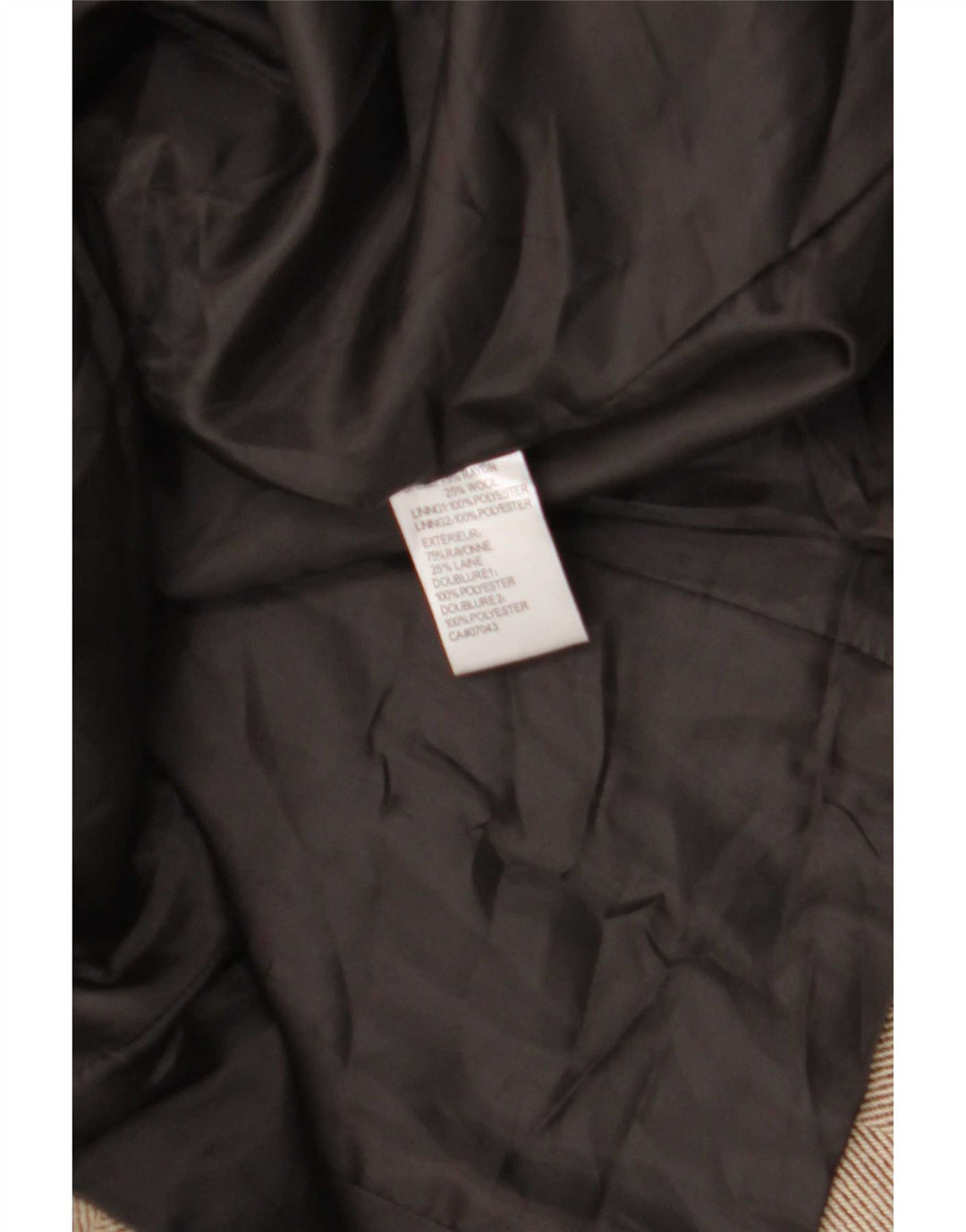 Calvin Klein Damen 5-Knopf-Blazerjacke US 14 XL Beige Herringbone Rayon