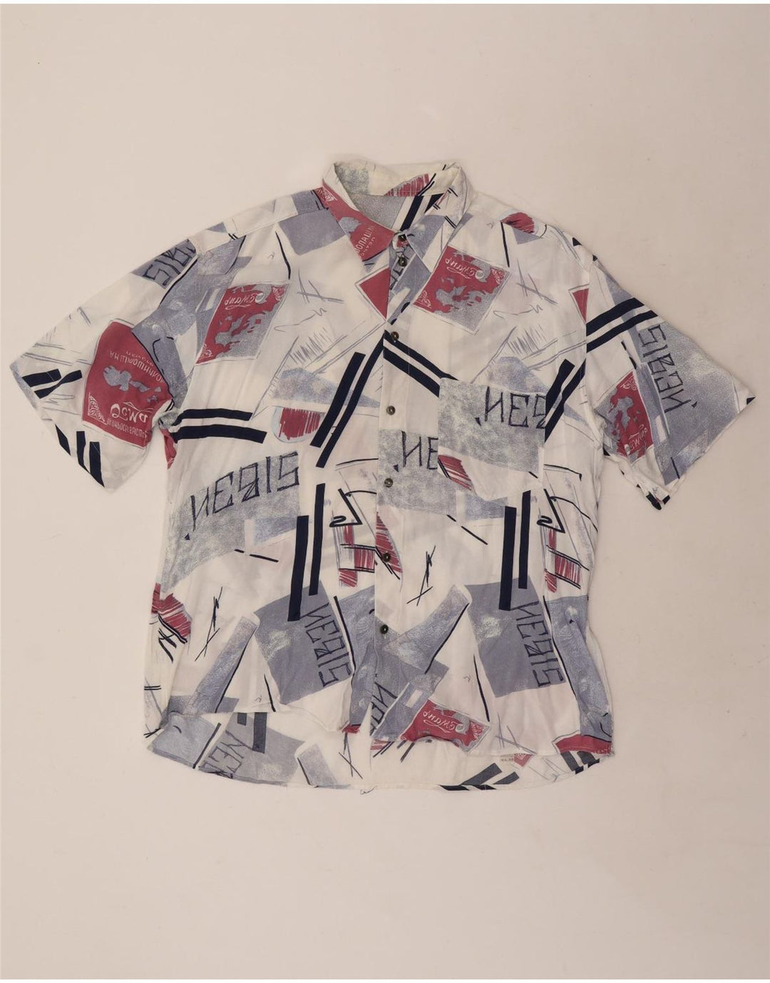 Vintage Herren Kurzarmshirt XL Mehrfarbig Geometrisch
