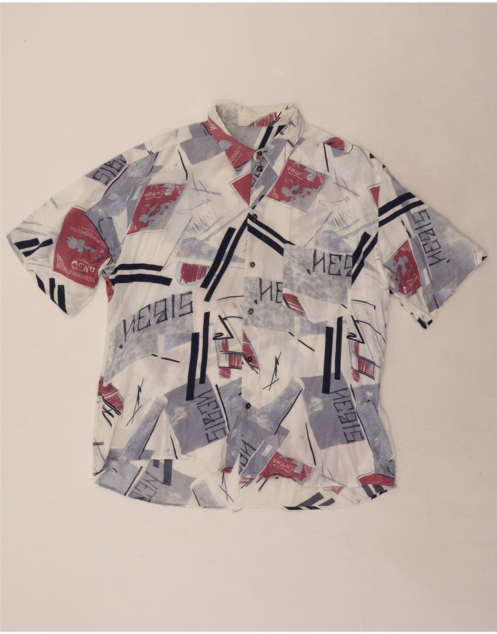 Vintage Herren Kurzarmshirt XL Mehrfarbig Geometrisch