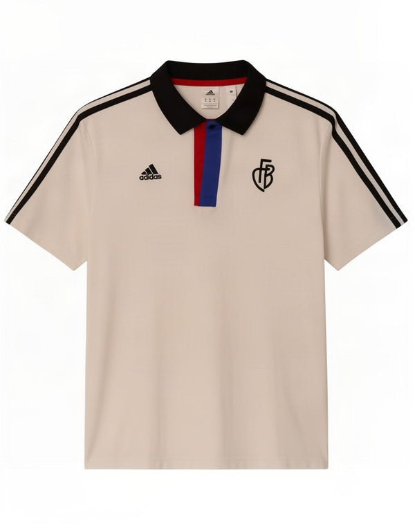 Adidas Herren Rugby-Poloshirt, mittelweiße Colourblock-Baumwolle