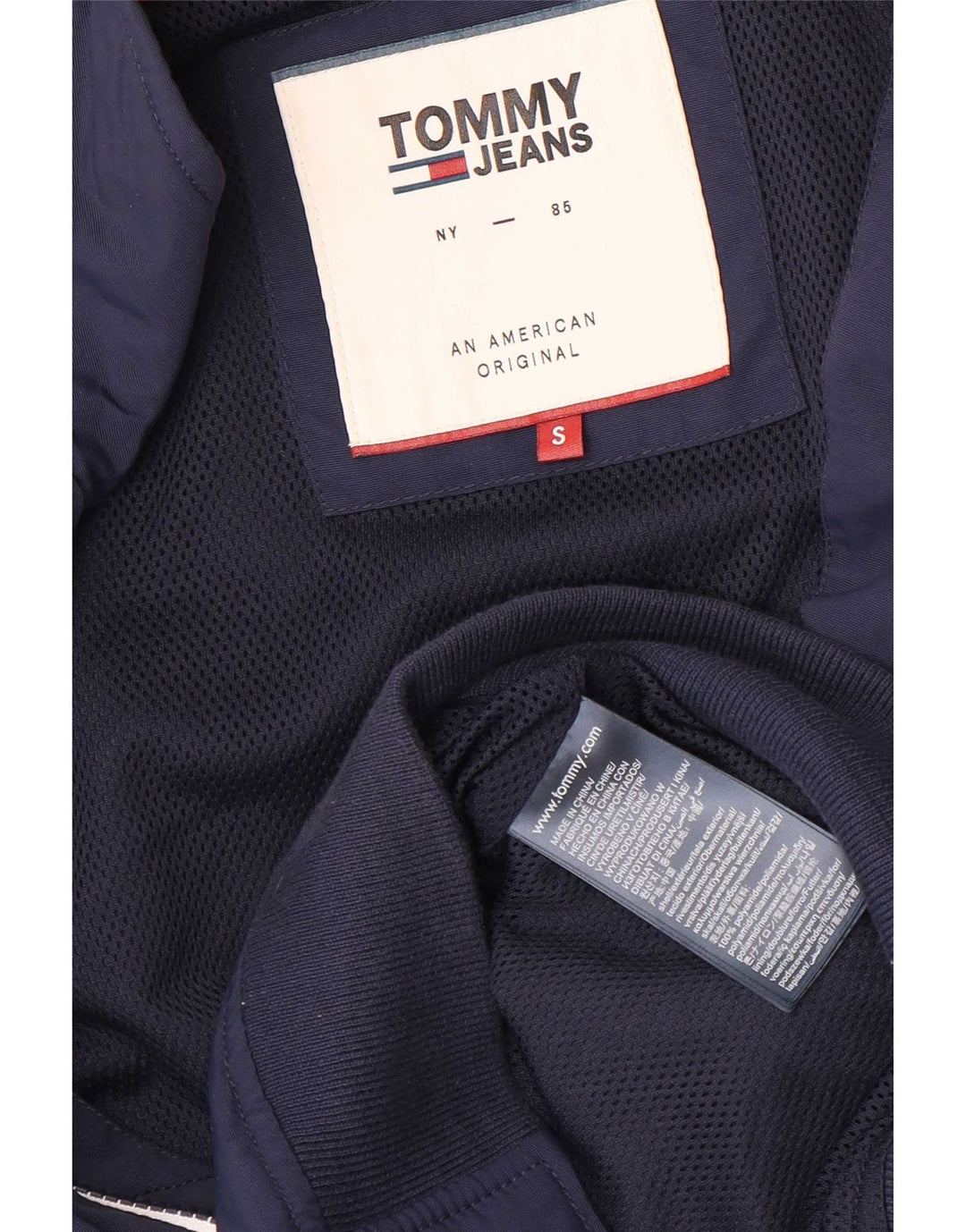 Tommy Hilfiger Herren Bomberjacke UK 36 Small Marineblau Polyamid