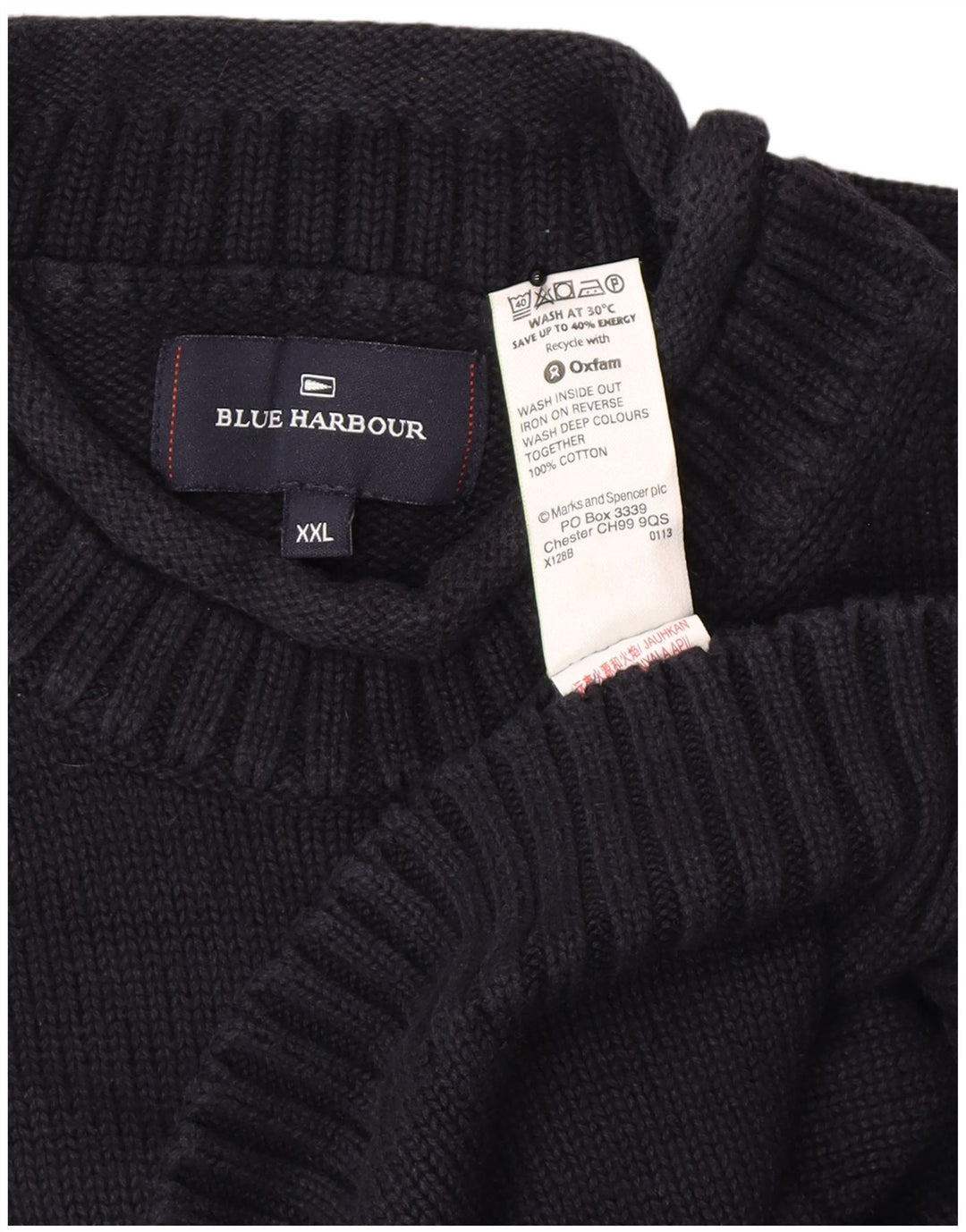 Marks & Spencer Herren Blue Harbor Rollkragenpullover Pullover 2XL Marineblau