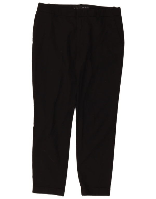 Zara Damen Tapered Cropped-Hose EU 38 Small W28 L25 Schwarz