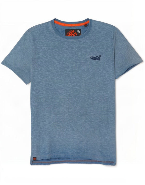 Superdry Herren T-Shirt Top XS Blau gefleckte Baumwolle
