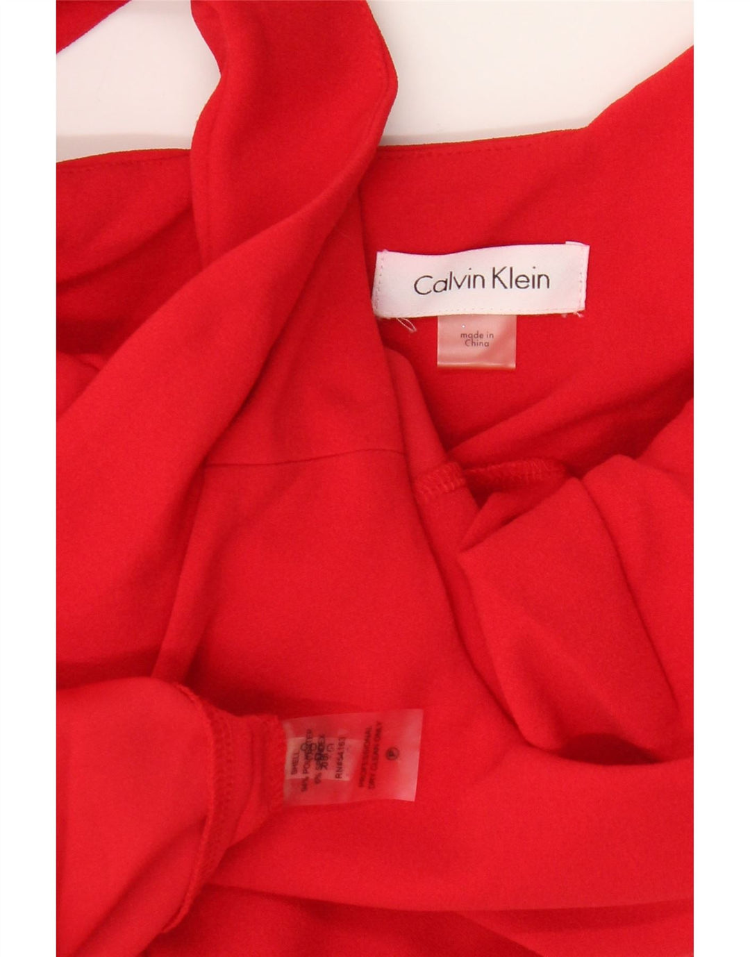 Calvin Klein Damen Ärmelloses Etuikleid UK 10 Small Rot Polyester