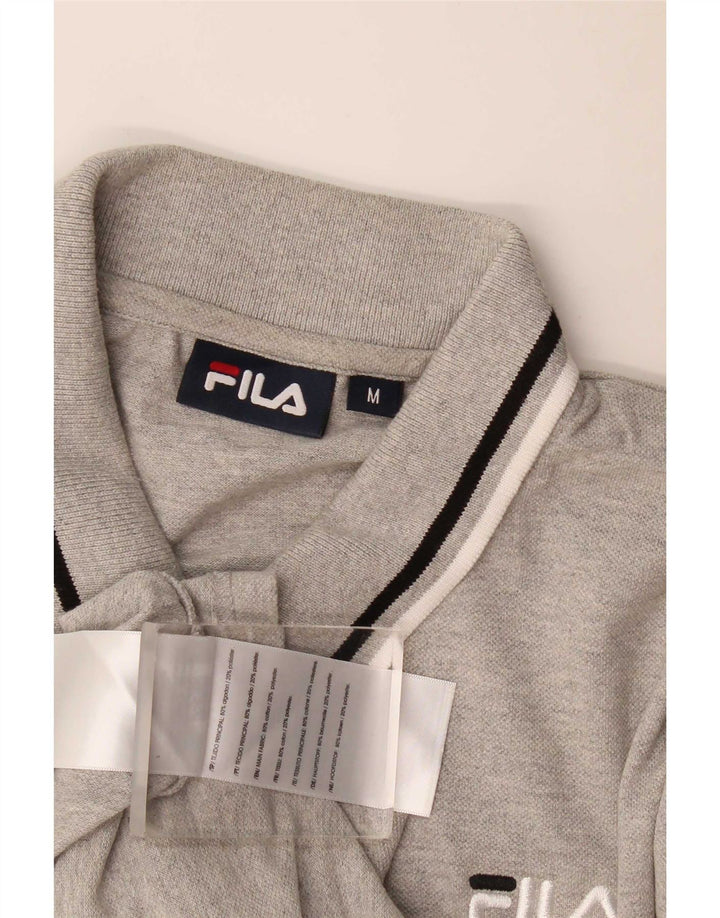 Fila Herren-Poloshirt aus mittelgrauer, gestreifter Baumwolle