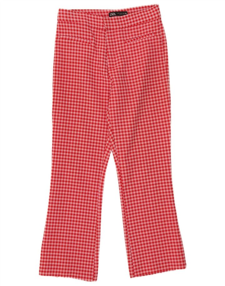 Kurze Hose von Zara für Damen, mittelgroß, W28, L25, roter Gingham