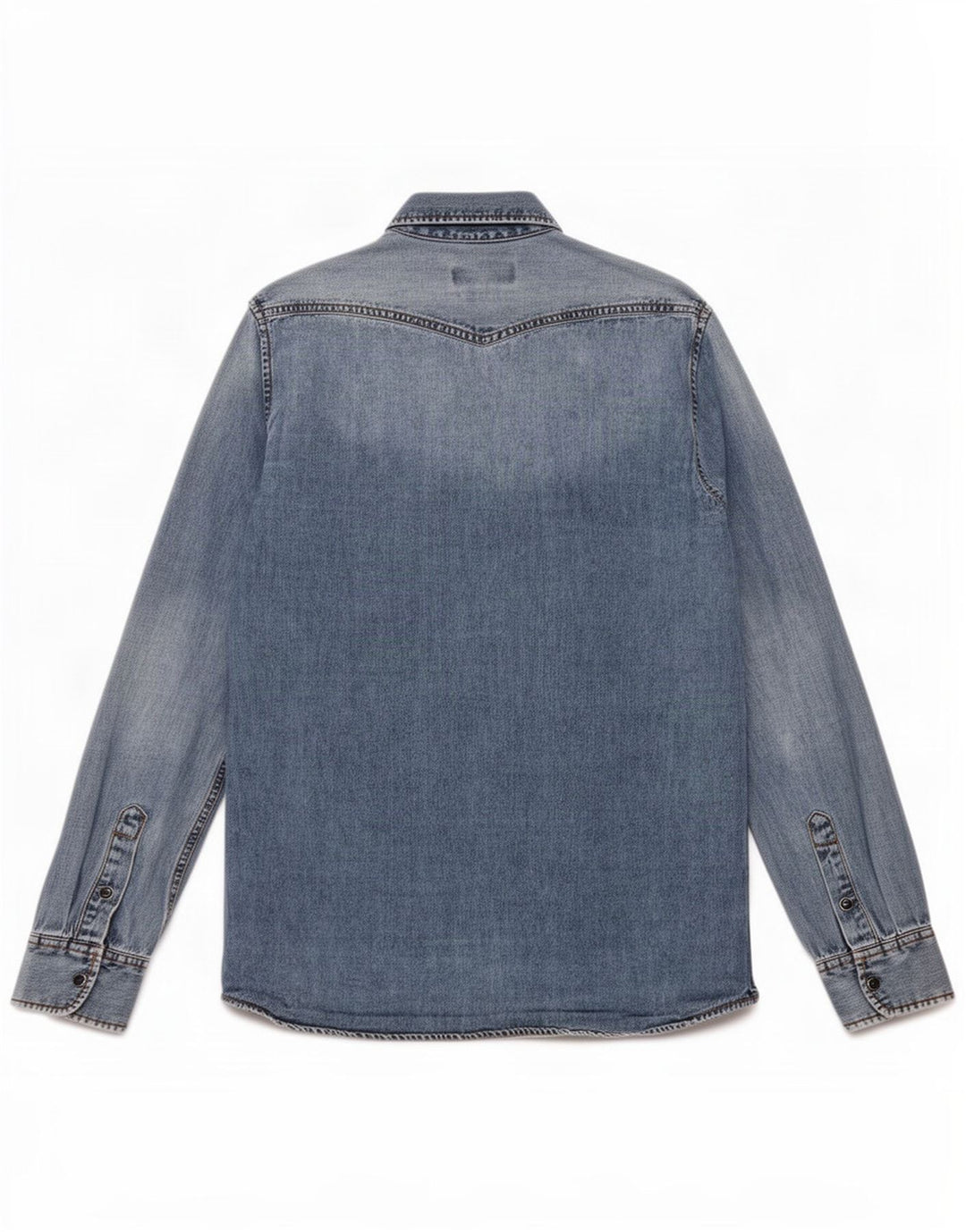 Mustang Herren-Jeanshemd in schmaler Passform aus mittelblauer Baumwolle