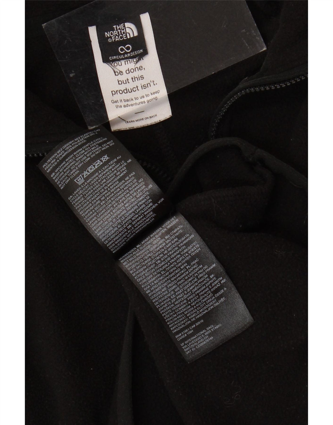 THE NORTH FACE Mädchen-Fleecepullover mit Reißverschluss am Kragen, 12–13 Jahre, schwarzes Polyester