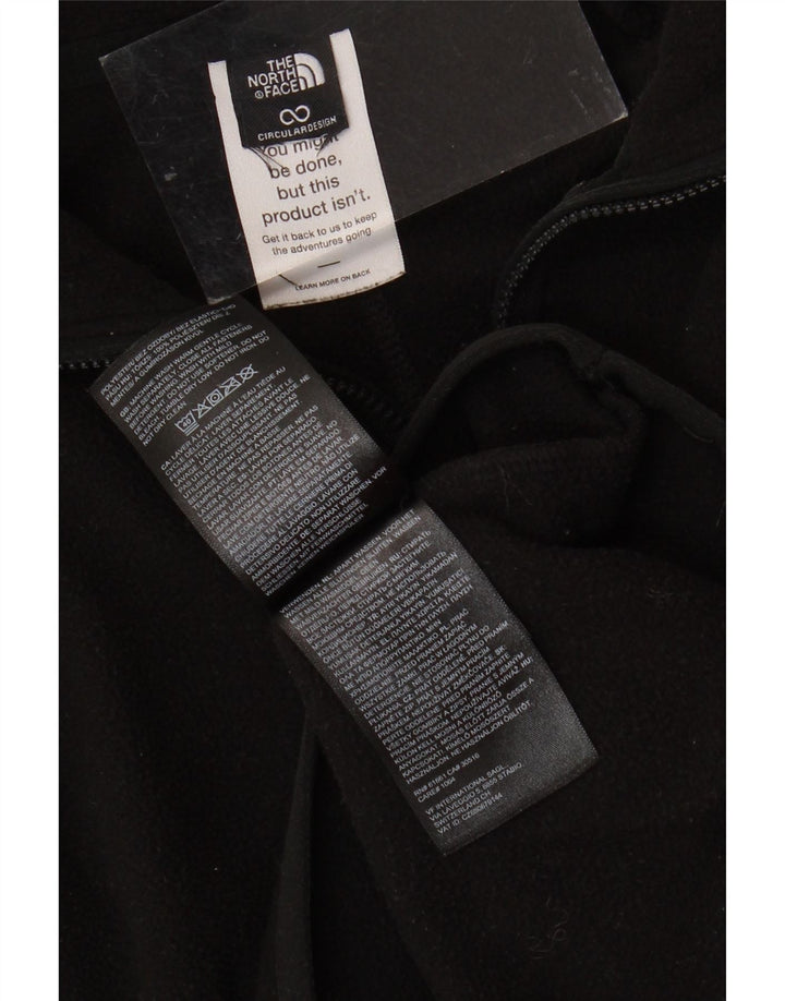 THE NORTH FACE Mädchen-Fleecepullover mit Reißverschluss am Kragen, 12–13 Jahre, schwarzes Polyester